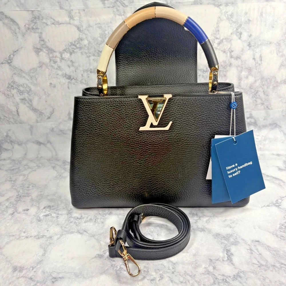 LOUIS VUITTON Capucines MM Black Taurillon Leather Ltd Edition Handle COA Dusty